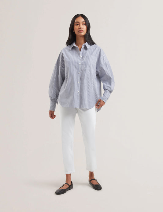 Women's VINALES-Boyfriend Fit Striped Cotton