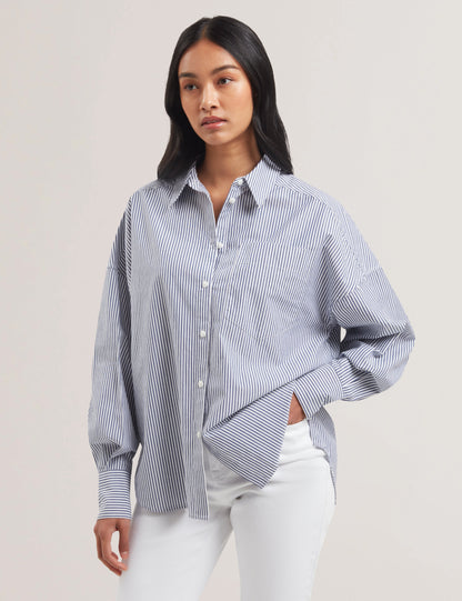 Women's VINALES-Boyfriend Fit Striped Cotton
