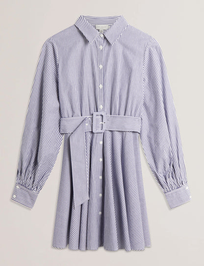 Women's IBARRA-Cotton Shirt Mini Dress Navy