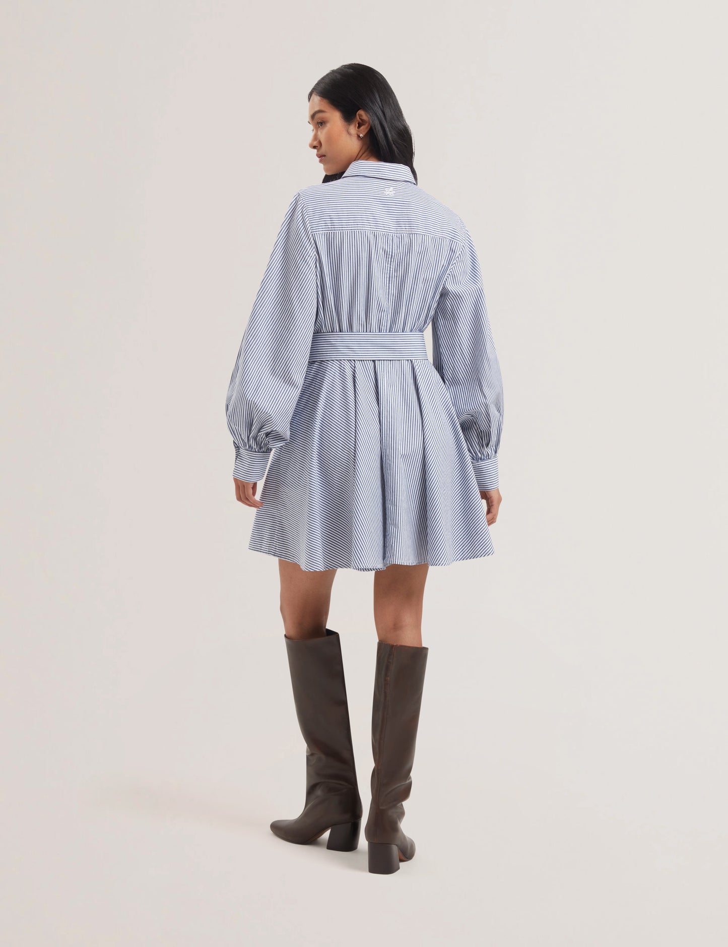 Women's IBARRA-Cotton Shirt Mini Dress Navy