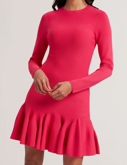 Women's Loisss-Flippy Skirt Long Sleeve Mini Dress Fuchsia
