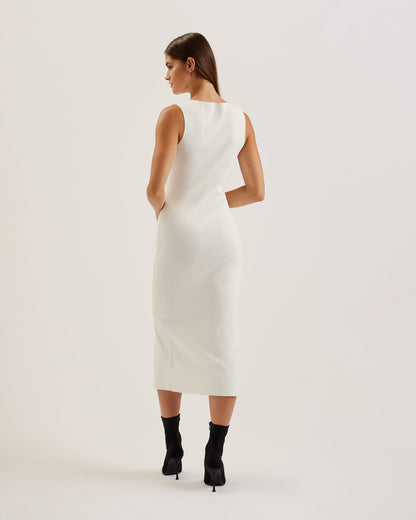 Women's Isbelli-Bodycon Knit Dress With Front Split Ivory