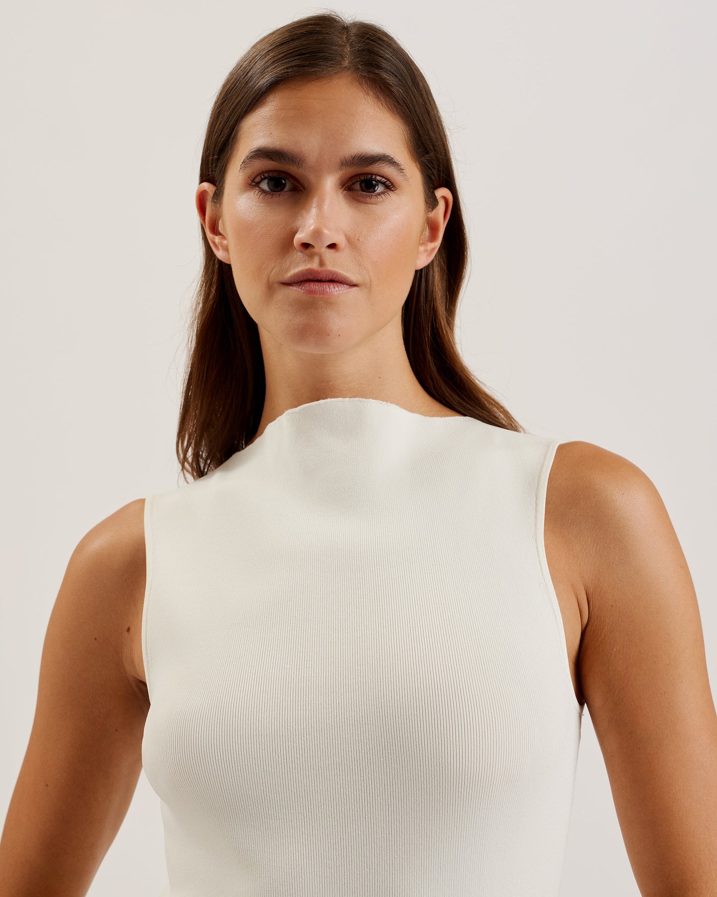 Women's Isbelli-Bodycon Knit Dress With Front Split Ivory