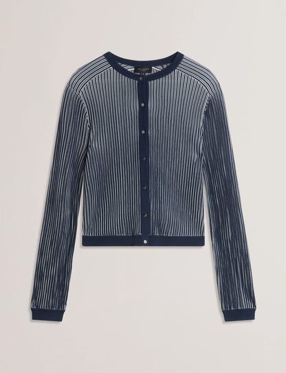 Women's ILHAA-Textured Stripe Knitted Cardigan
