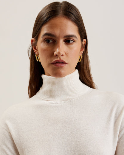 Women's Tamsenn-Roll Neck Fluted Sleeve Sweater Ivory