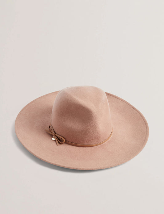 ABBIIIO: Bow Detail Wool Fedora Hat