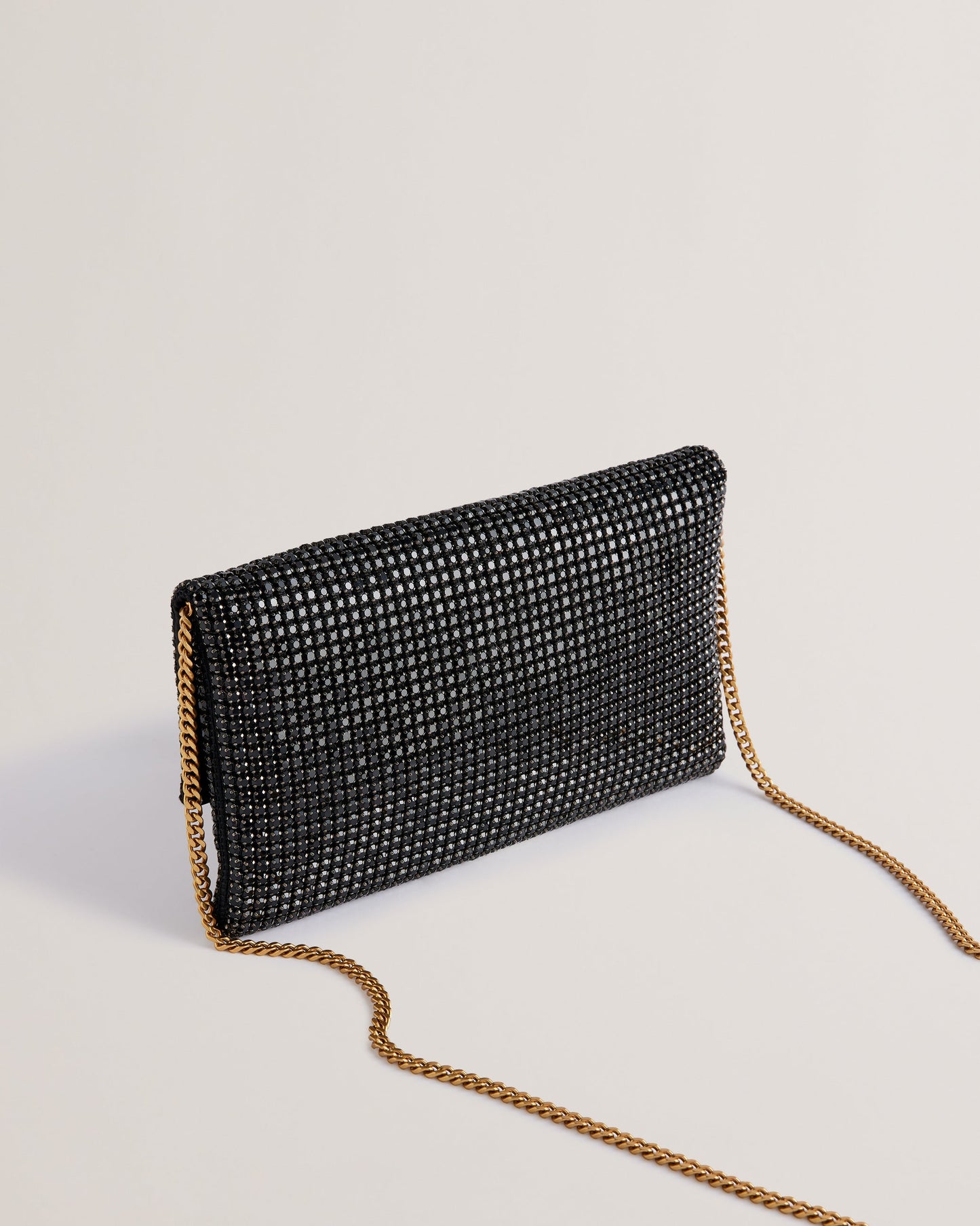 Women's Kristn-Crystal Long Fold Over Crossbody Black