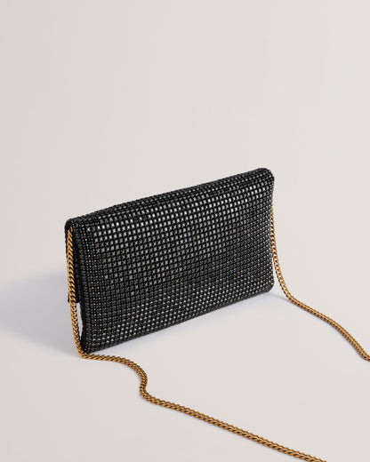 Women's Kristn-Crystal Long Fold Over Crossbody Black