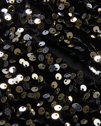 ZARHAAA: Velvet Sequin Short Sleeve Tee