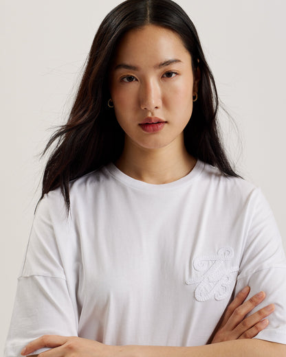 Women's Malorry-Branded Boxy Tee With Short Sleeve White