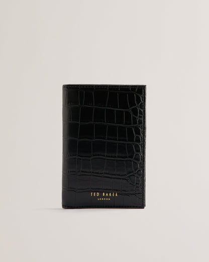 Women's Kelliii-Croc Effect Pouch & Passport Case Black
