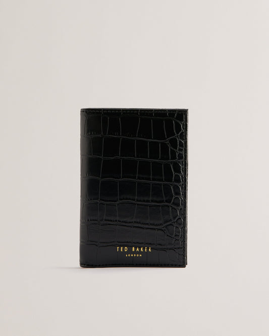 Women's Kelliii-Croc Effect Pouch & Passport Case Black