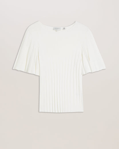 Womens IIVANNA-Crew Neck Fluted Sleeve Knit