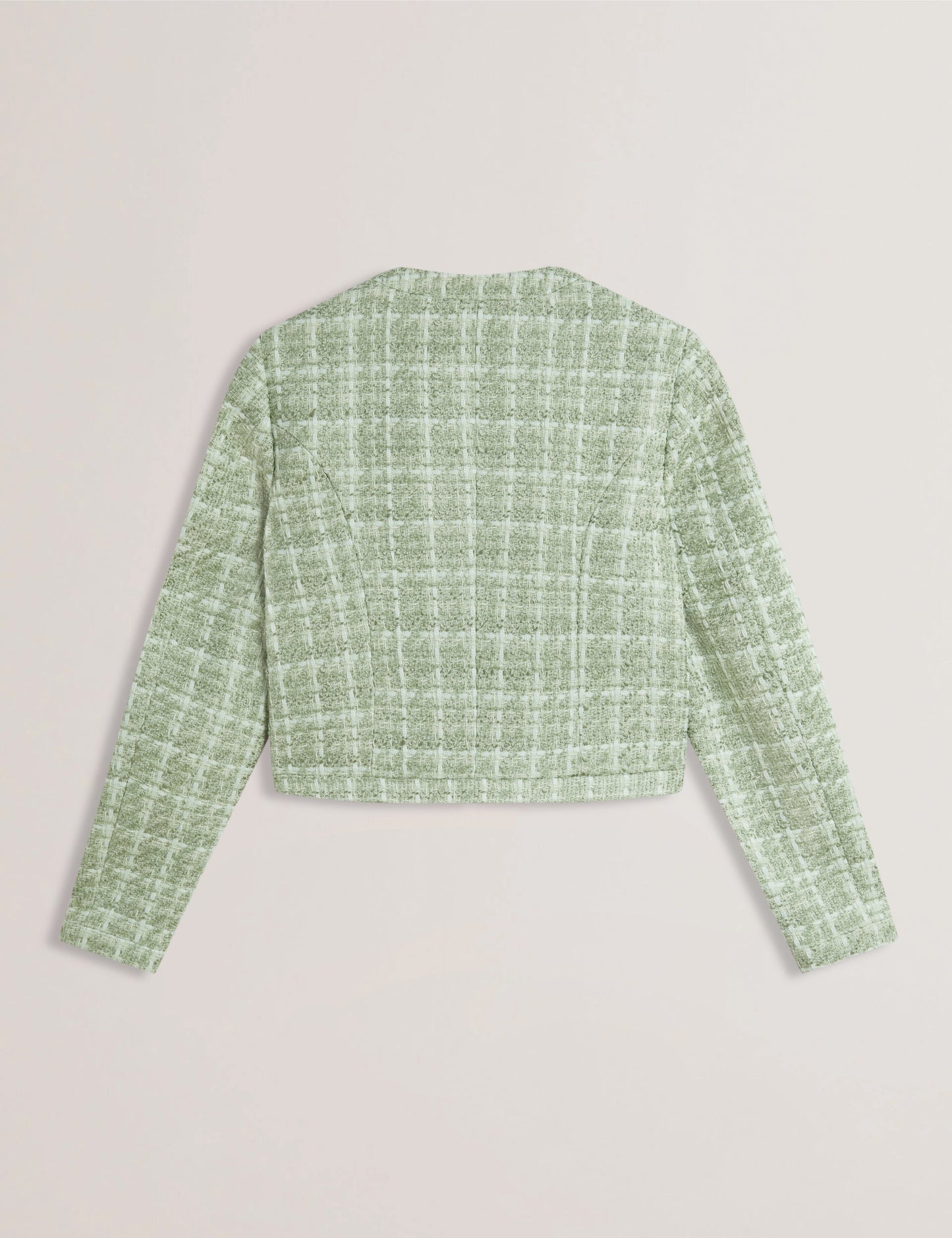 Women's KOMA-Rose Button Cropped Boucle Tailored Jack Lt-Green