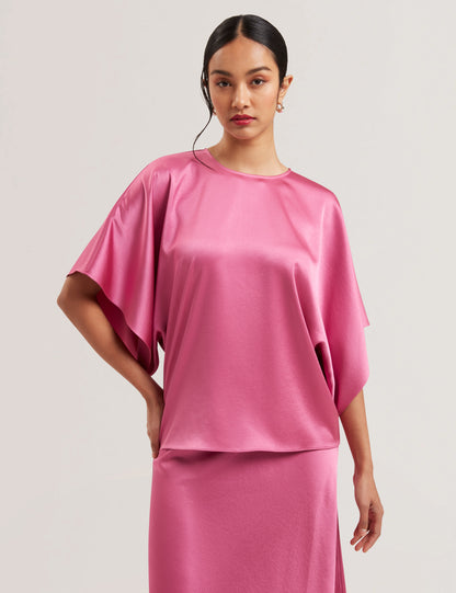 Women's Cherika-Bat Wing Sleeve Top Pink
