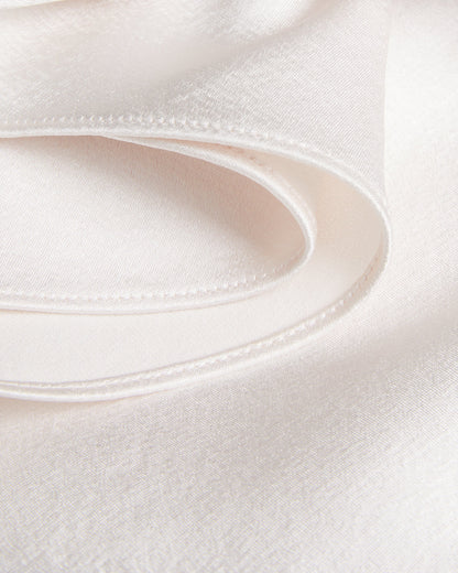 Women's Siroi-Short Sleeve Satin Crew Neck Top Ivory