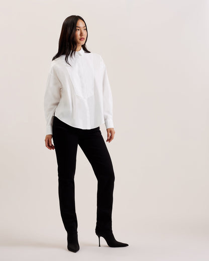 Women's Izote-Oversized Drop Shoulder Bib Detail White