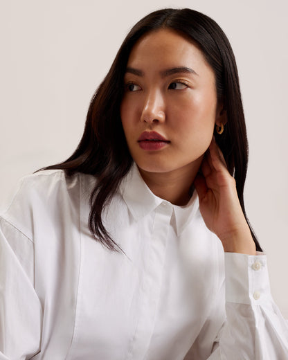Women's Izote-Oversized Drop Shoulder Bib Detail White