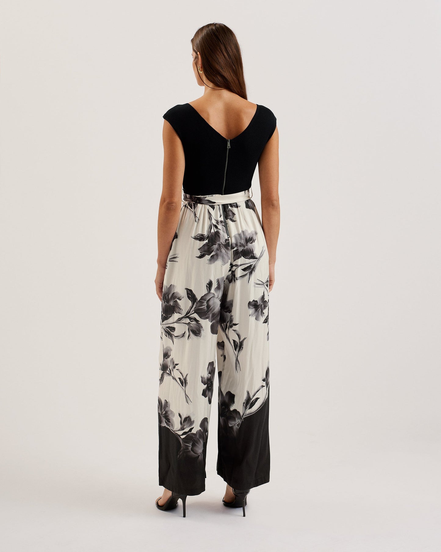 Women's Nalco-Bardot Knit Bodice Print Trouser Jump Black