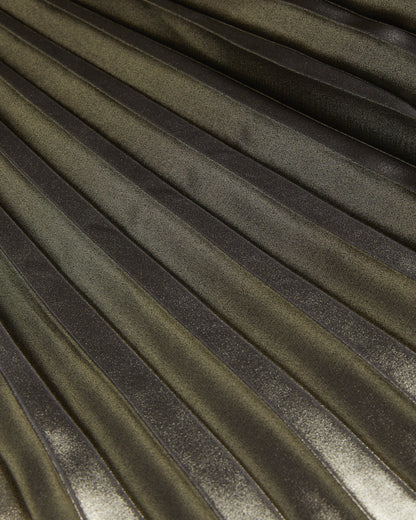 Women's Kese-Metallic Pleated Midi Skirt Gold