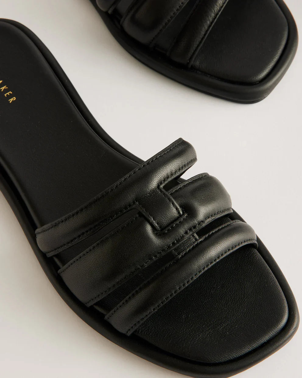 Women's Leeiaa-Flat Woven T Logo Slide Sandal Black
