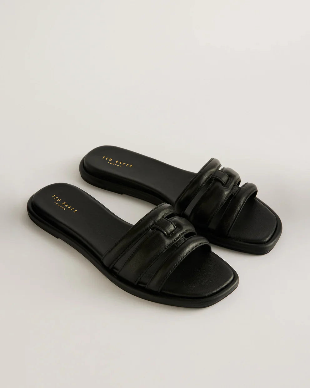 Women's Leeiaa-Flat Woven T Logo Slide Sandal Black