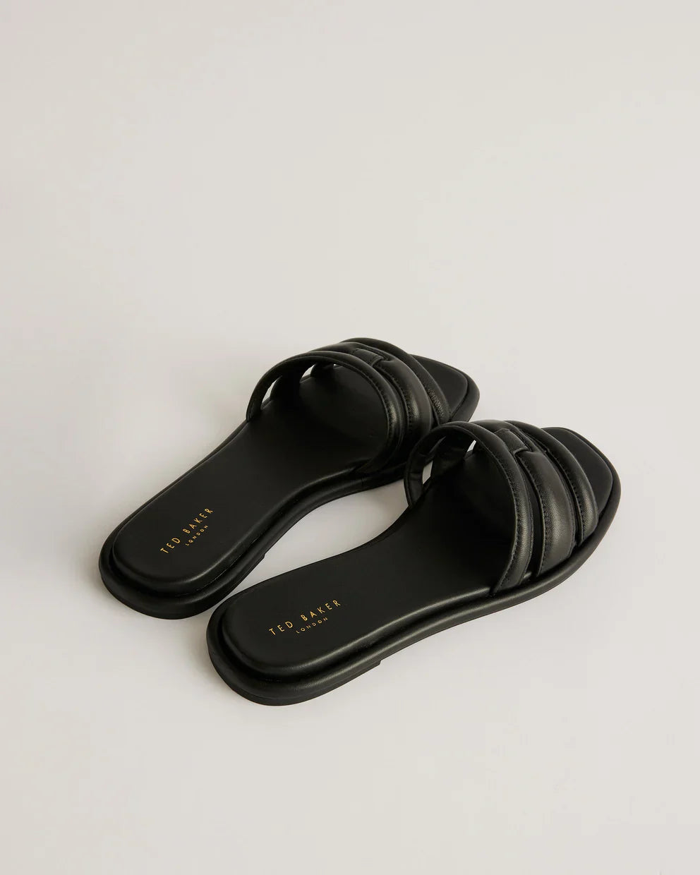 Women's Leeiaa-Flat Woven T Logo Slide Sandal Black