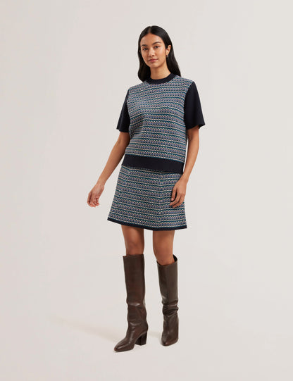 Womens KATLAA-Interest Knit Short Sleeve Tee