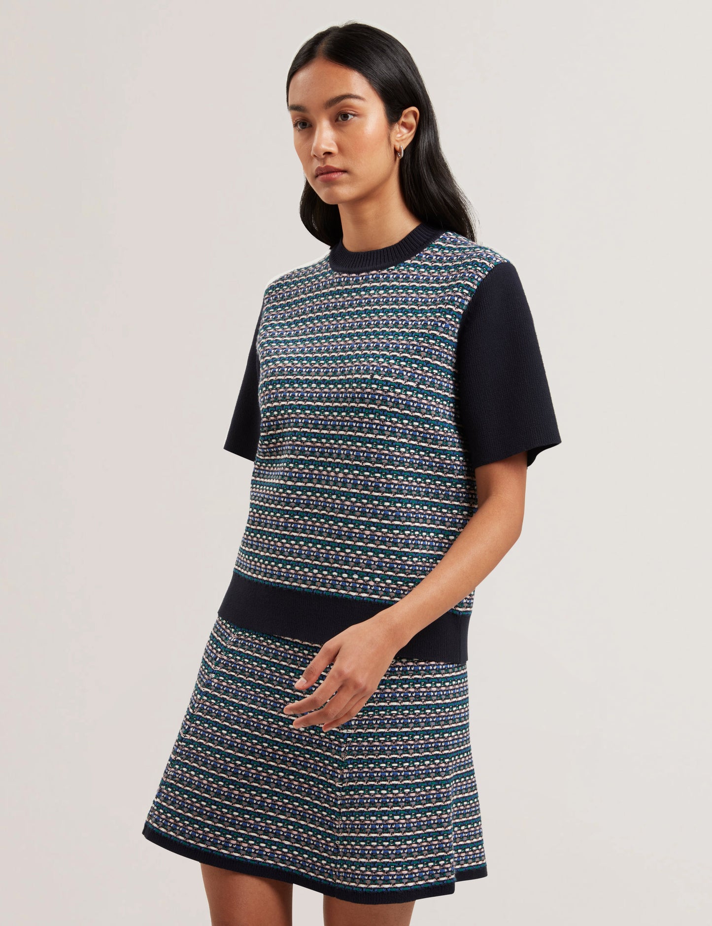 Womens KATLAA-Interest Knit Short Sleeve Tee