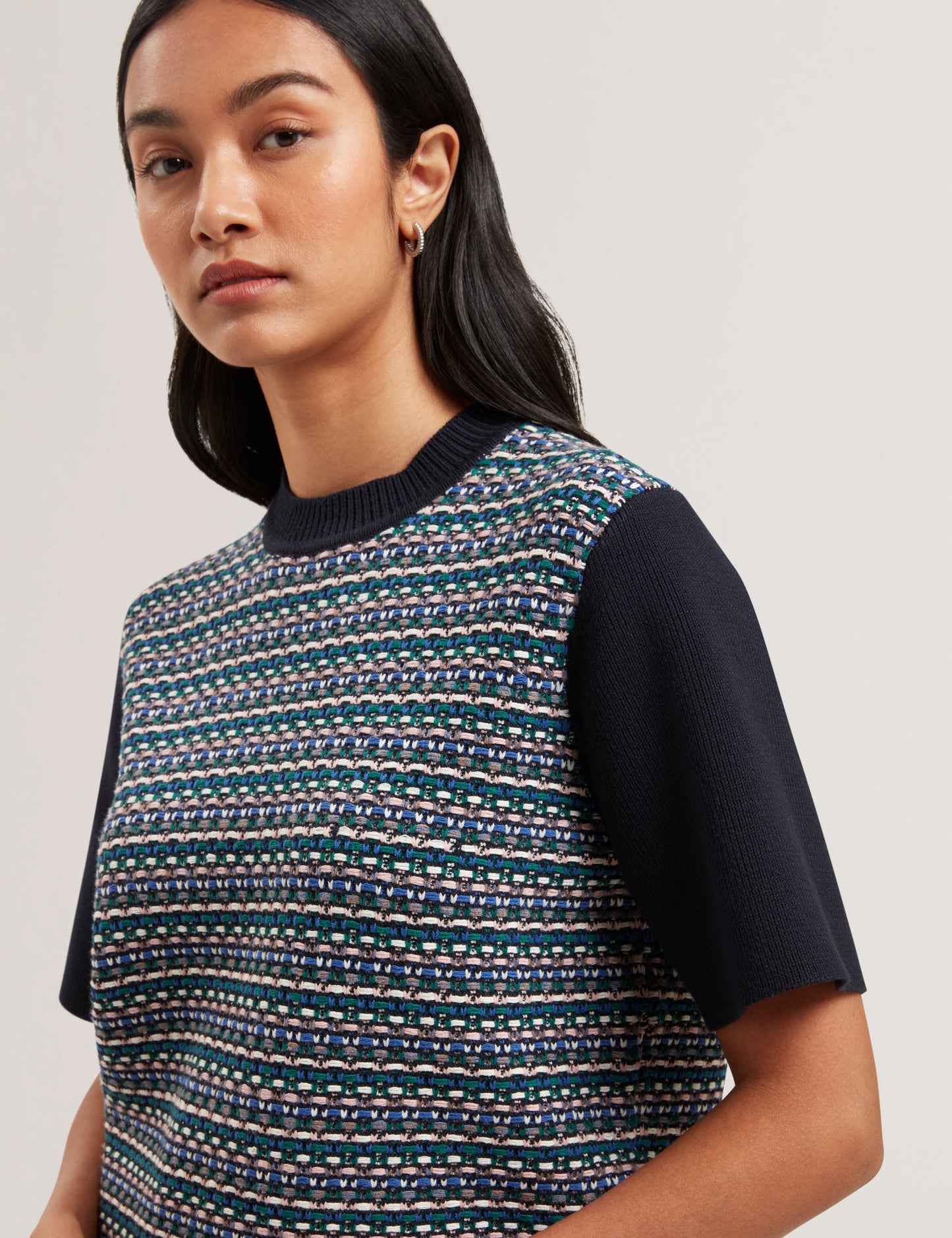 Womens KATLAA-Interest Knit Short Sleeve Tee