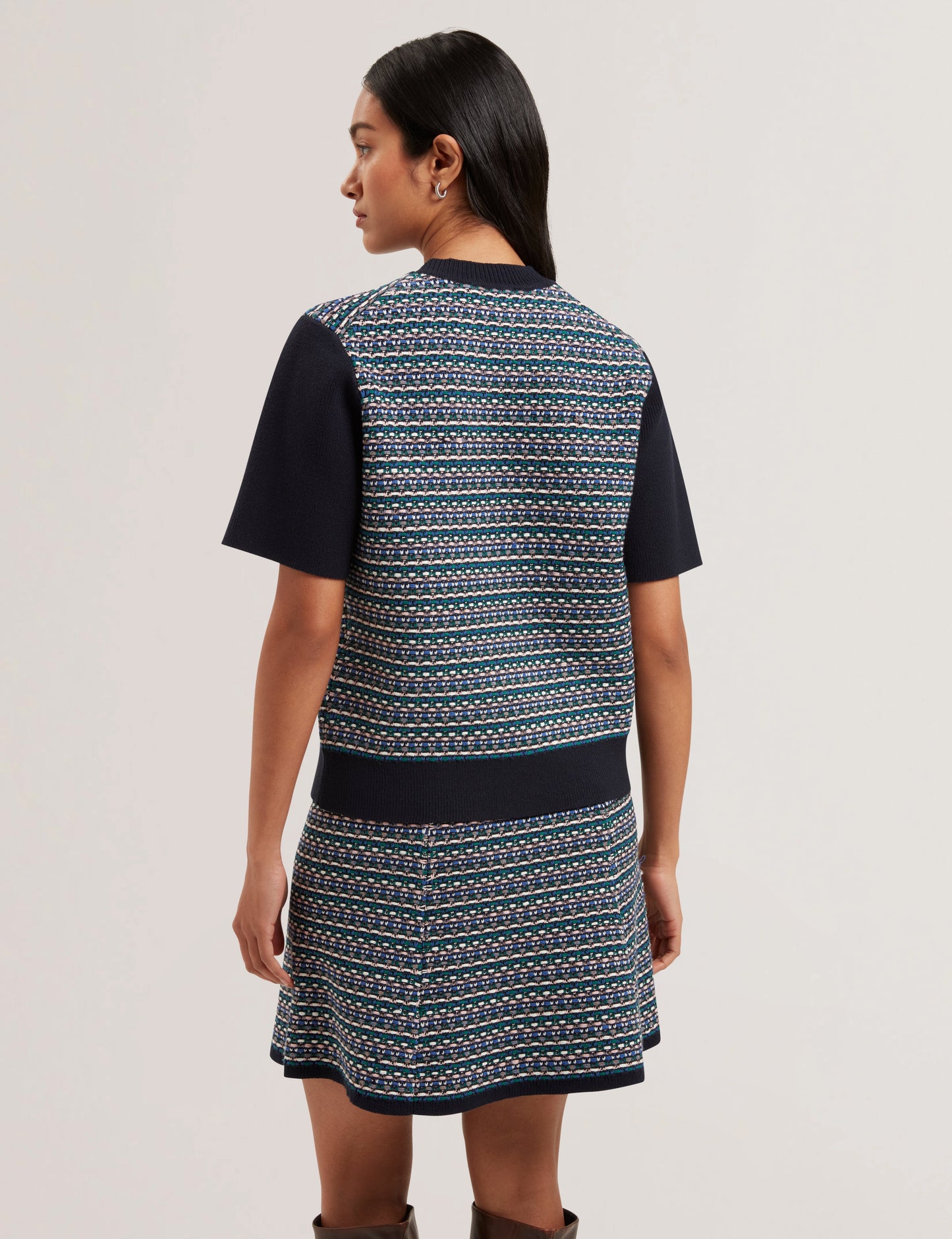 Womens KATLAA-Interest Knit Short Sleeve Tee