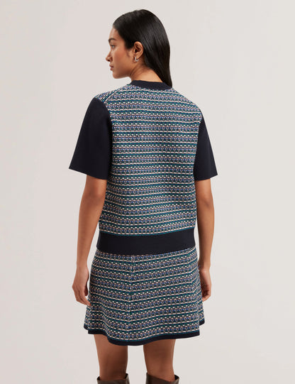 Womens KATLAA-Interest Knit Short Sleeve Tee
