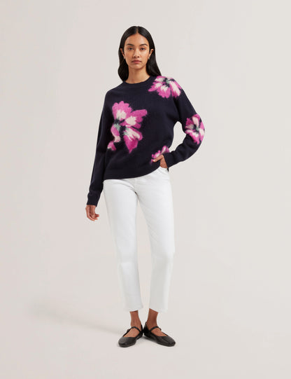 Women's PIPANN-Intarsia Knitted Floral Sweat