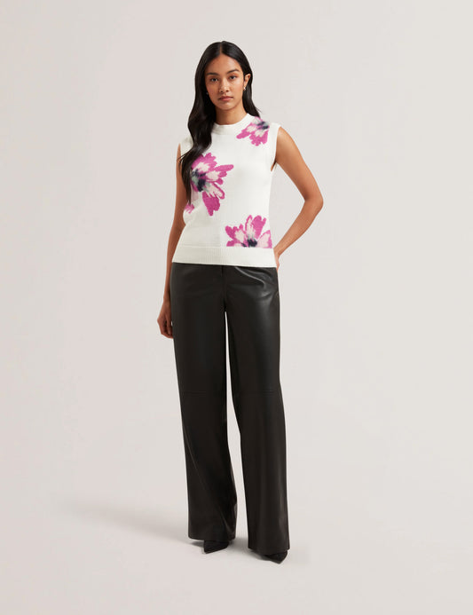 Womens SELENHA-Intarsia Knitted Floral Tank