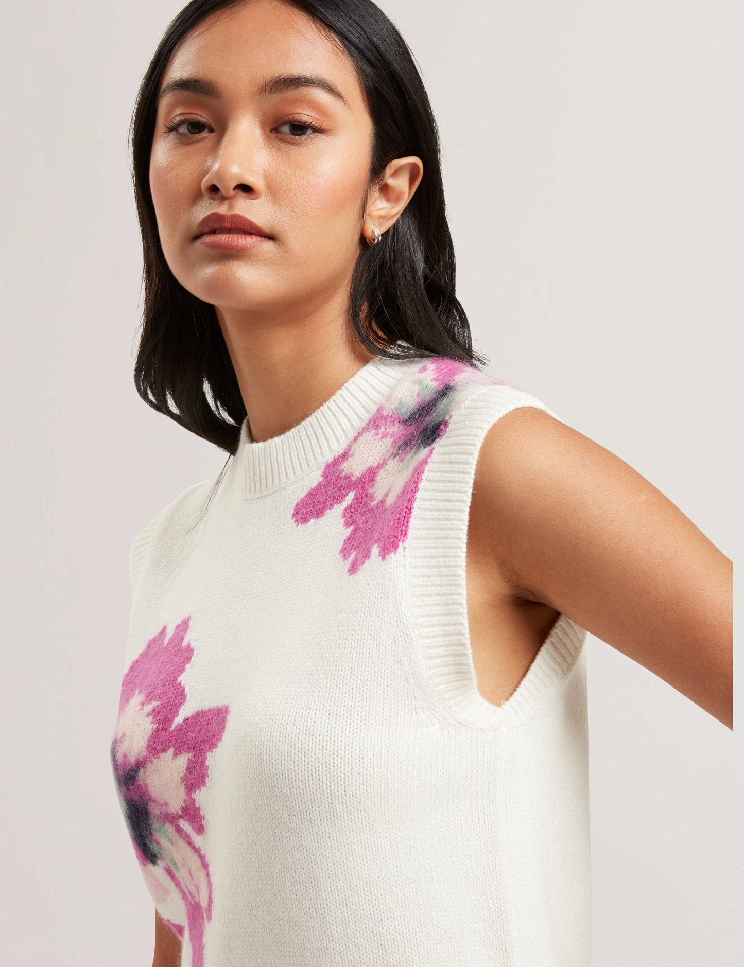 Womens SELENHA-Intarsia Knitted Floral Tank