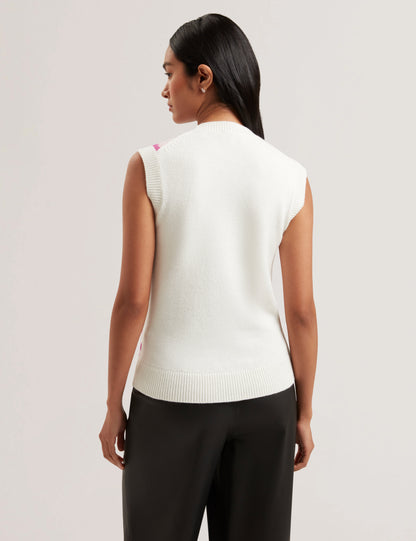 Womens SELENHA-Intarsia Knitted Floral Tank