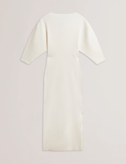 Women's VANITHA-Sculptured Rib Knitted Maxi Dress Ivory