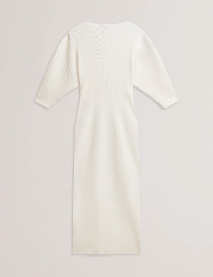 Women's VANITHA-Sculptured Rib Knitted Maxi Dress Ivory