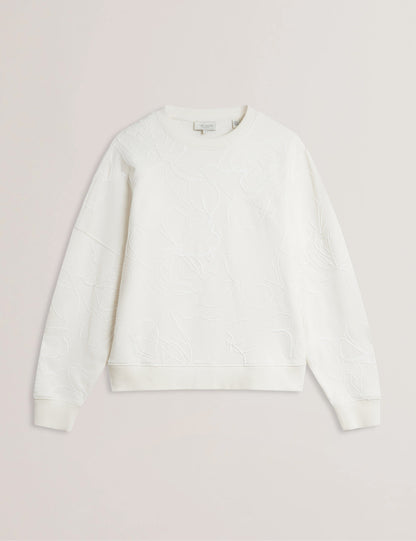 Womens JJOSIEE-Floral Embroidered Long Sleeve Sweatshirt