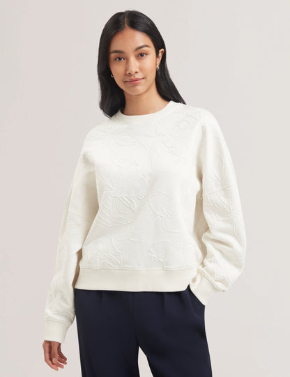 Womens JJOSIEE-Floral Embroidered Long Sleeve Sweatshirt