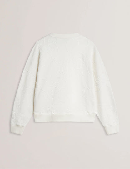 Womens JJOSIEE-Floral Embroidered Long Sleeve Sweatshirt