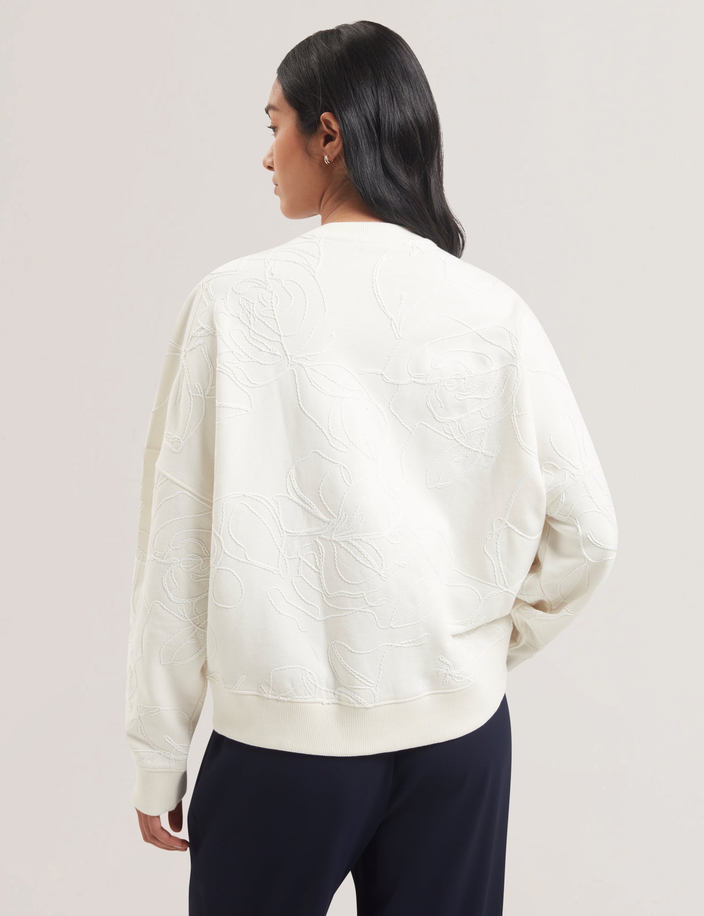 Womens JJOSIEE-Floral Embroidered Long Sleeve Sweatshirt