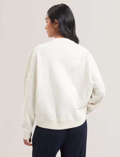 Womens JJOSIEE-Floral Embroidered Long Sleeve Sweatshirt