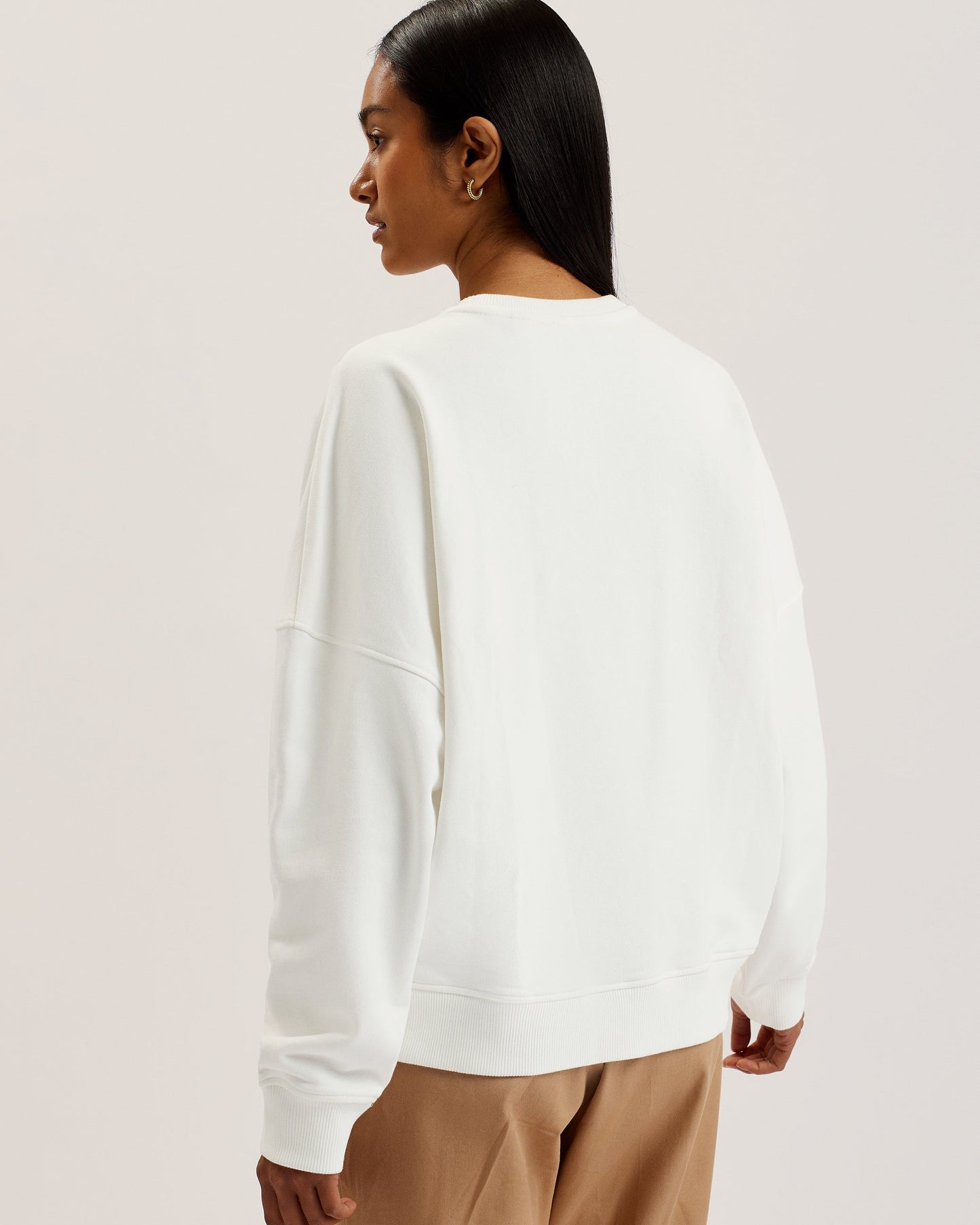 Women's Lotiss-Embroid Burnout Graphic Sweatshirt Ivory
