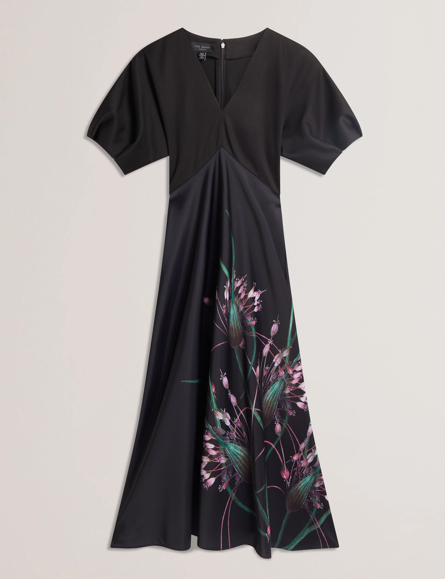 Women's SADO-Printed Ponte Bodice Satin Skirt