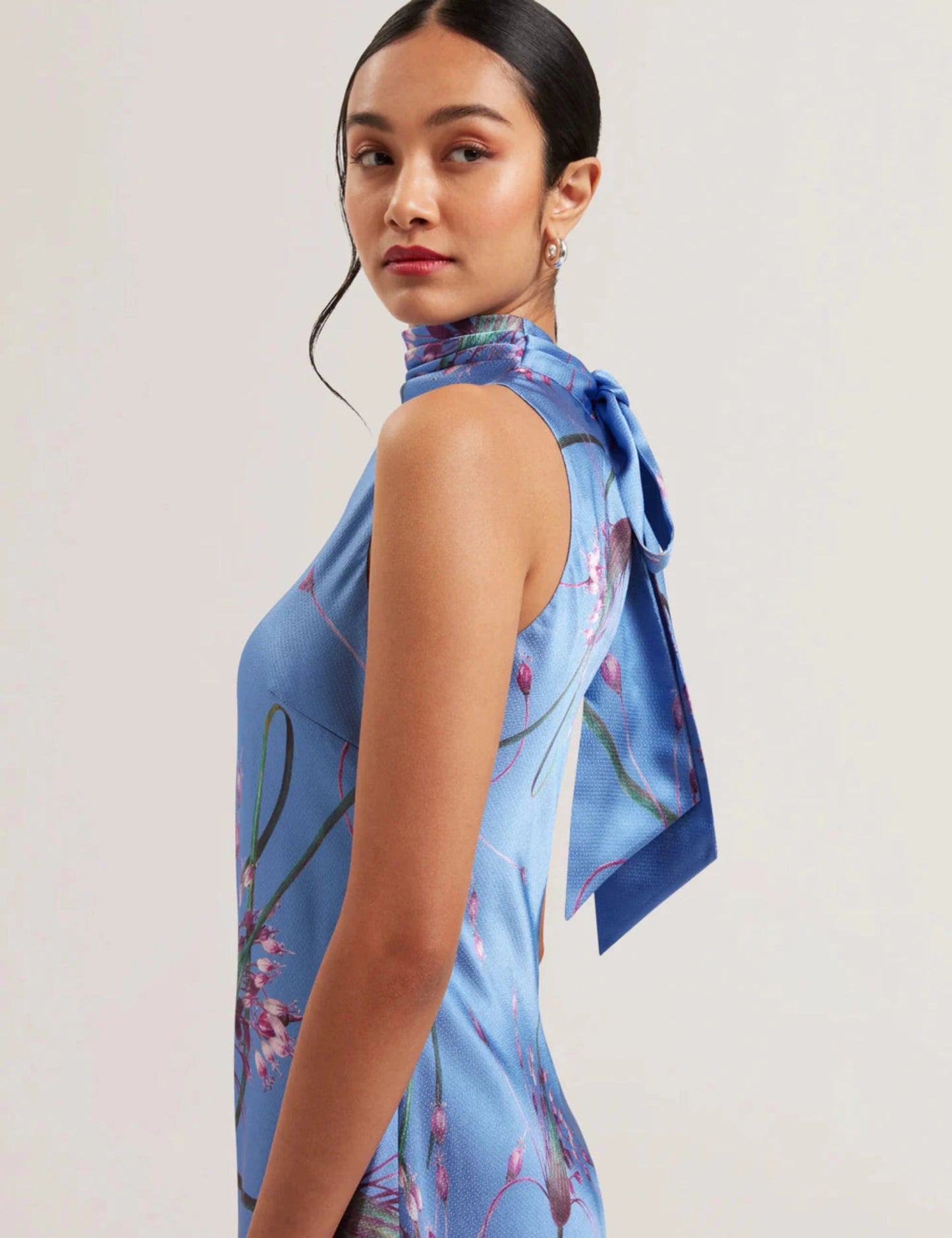 Women's ANTUA-Printed Cowl Neck Midi Slip Dress