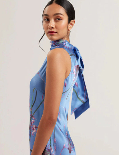 Women's ANTUA-Printed Cowl Neck Midi Slip Dress