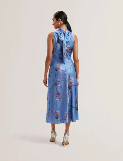 Women's ANTUA-Printed Cowl Neck Midi Slip Dress