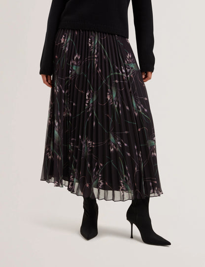 Women's Tavora-Pleated Printed Elasticated Midi Skirt