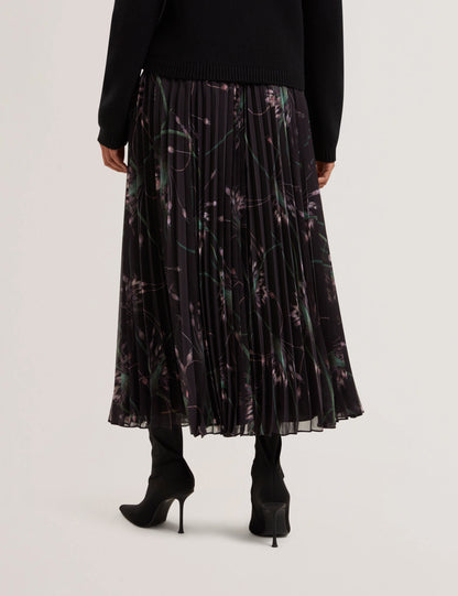 Women's Tavora-Pleated Printed Elasticated Midi Skirt